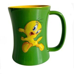 Tweety Bird 3D Loonie Toons Vintage Green Yellow Mug​​​​​​